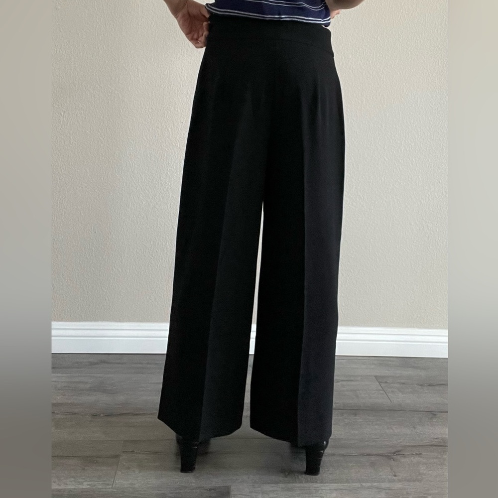 ZARA WOMEN WIDE LEG BLACK PANTS SIZE M, MADE IN SPAIN